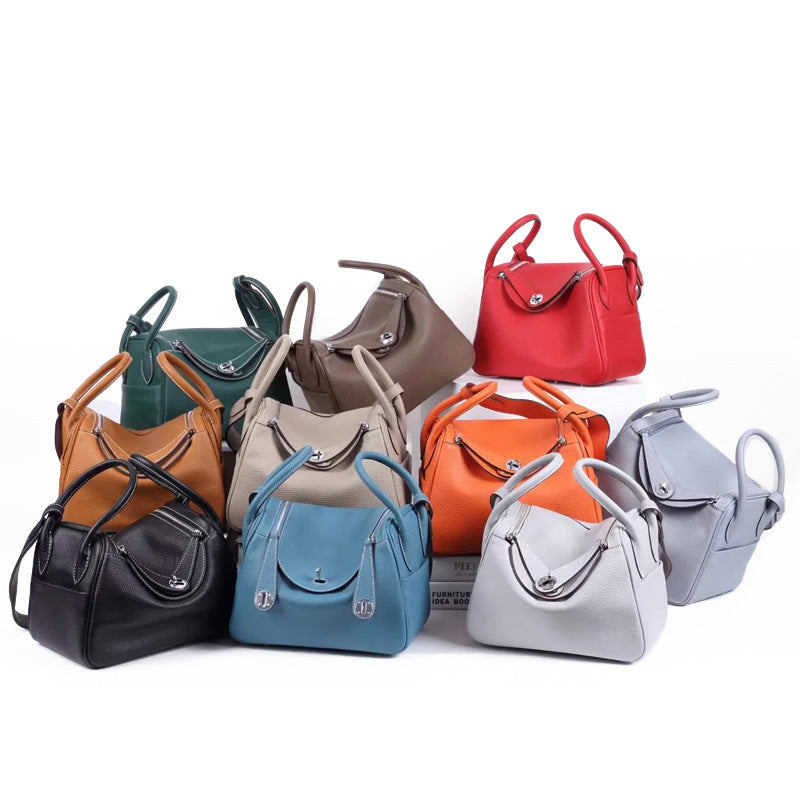 Top Grain Leather Inspired Lindi Bag Silver Hardware