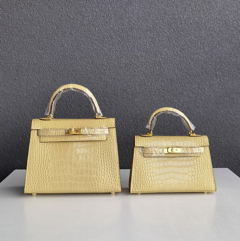 Inspired Kelli Bag Crocodile Pattern Leather Handbags for Woman