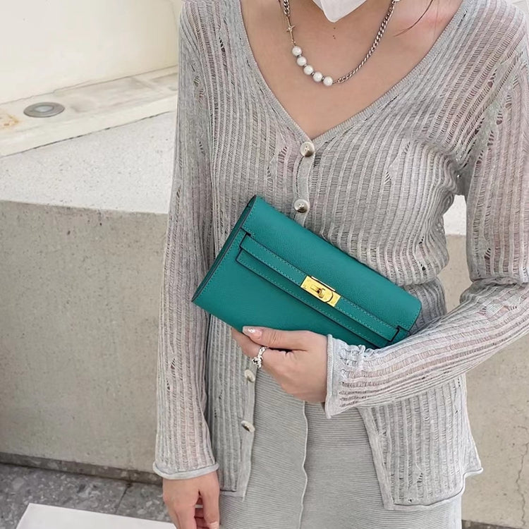 Leather Kelly to Go Long Wallet Girls Clutch Bag Luxury Shoulder Bag