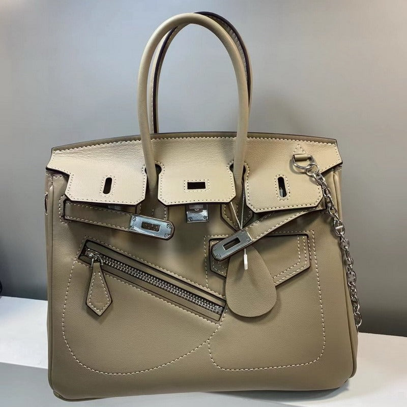 Limited Edition Rock Berkin 25 Silver Hardware Evercolor Unisex Bag