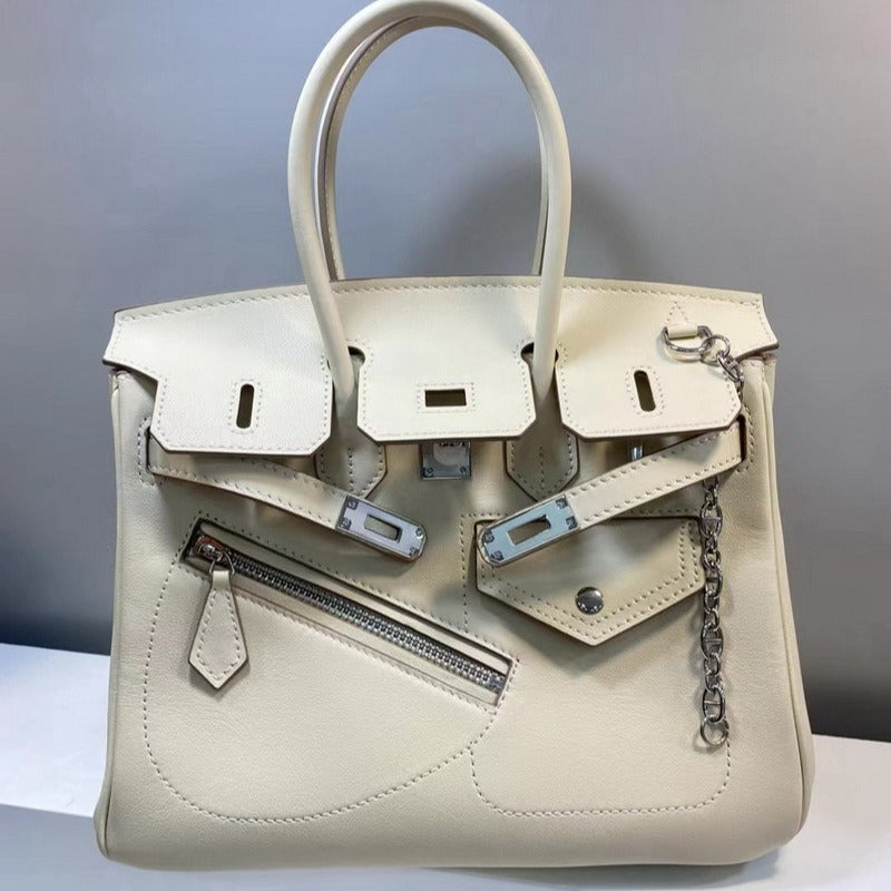 Limited Edition Rock Berkin 25 Silver Hardware Evercolor Unisex Bag