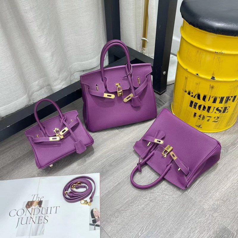 New Colors Genuine Leather Inspired Berkin Bag Top Handle Bag