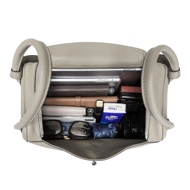 Top Grain Leather Inspired Lindi Bag Silver Hardware