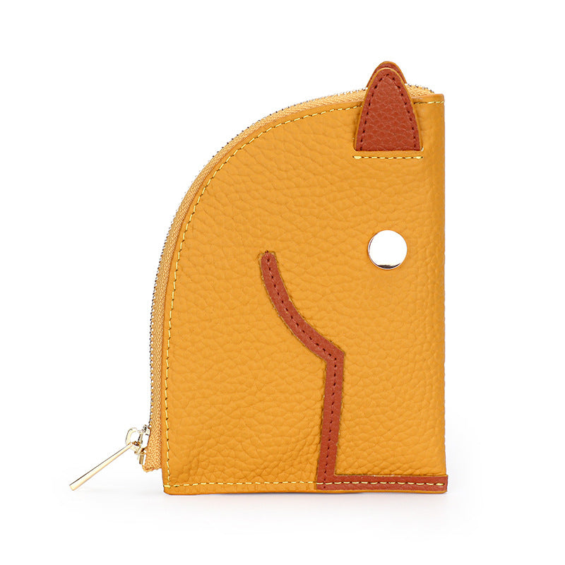 Top Grain Leather Inspired Paddock Coin Purse Horse Coin Purse Girls Short Wallet