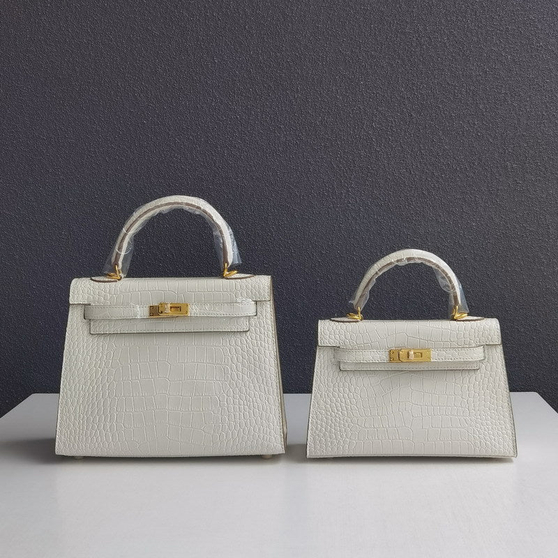 Inspired Kelli Bag Crocodile Pattern Leather Handbags for Woman