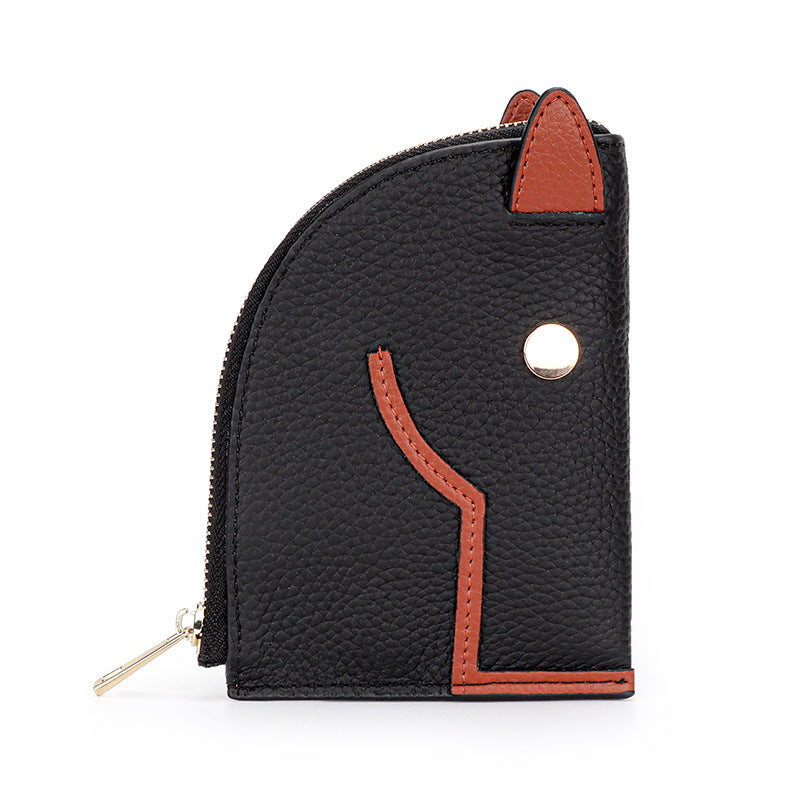 Top Grain Leather Inspired Paddock Coin Purse Horse Coin Purse Girls Short Wallet