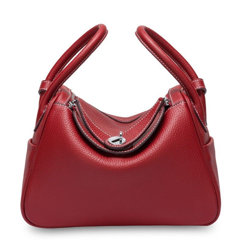 Top Grain Leather Inspired Lindi Bag Silver Hardware