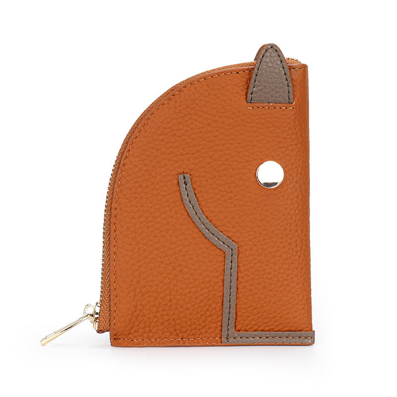 Top Grain Leather Inspired Paddock Coin Purse Horse Coin Purse Girls Short Wallet