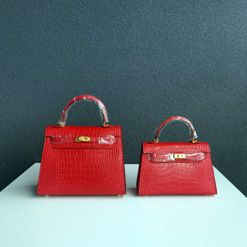 Inspired Kelli Bag Crocodile Pattern Leather Handbags for Woman