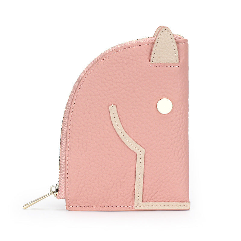 Top Grain Leather Inspired Paddock Coin Purse Horse Coin Purse Girls Short Wallet