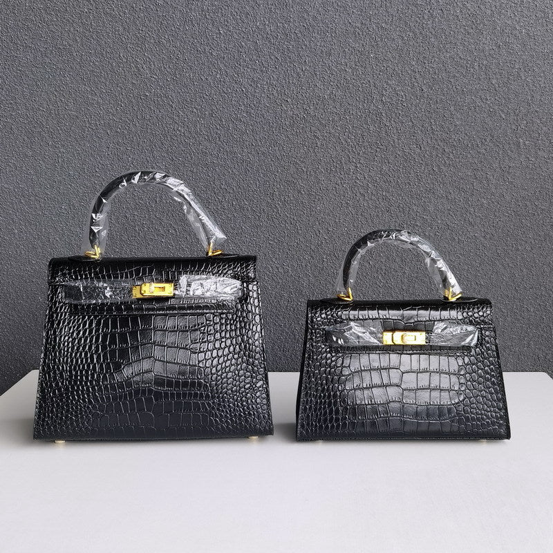 Inspired Kelli Bag Crocodile Pattern Leather Handbags for Woman