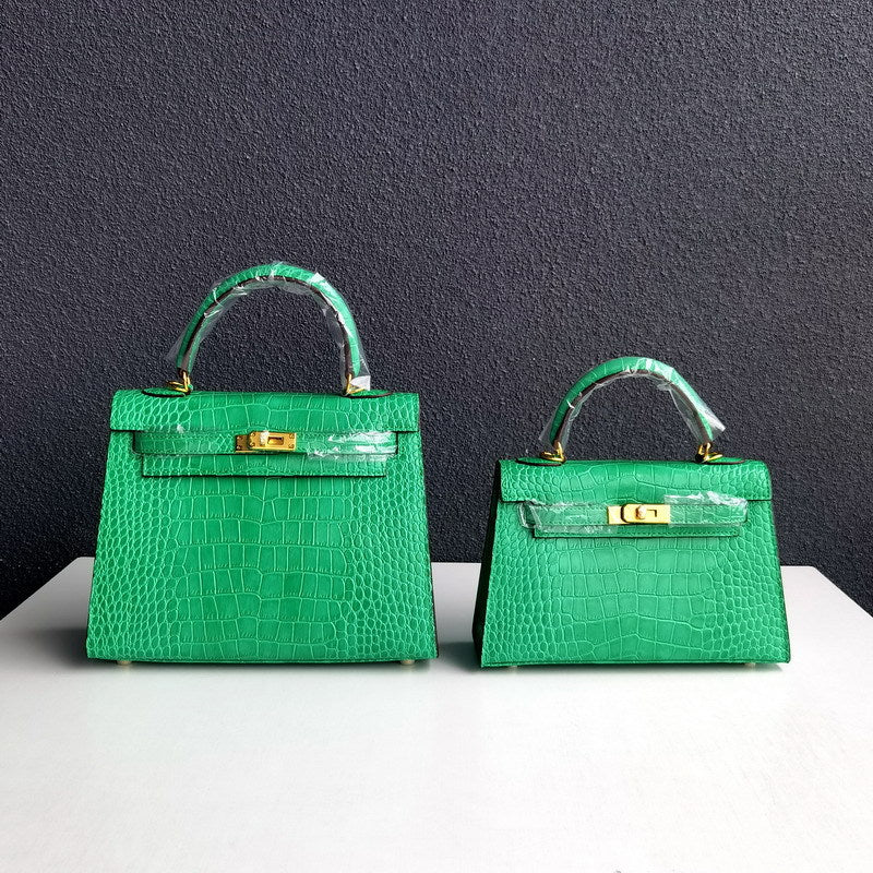 Inspired Kelli Bag Crocodile Pattern Leather Handbags for Woman