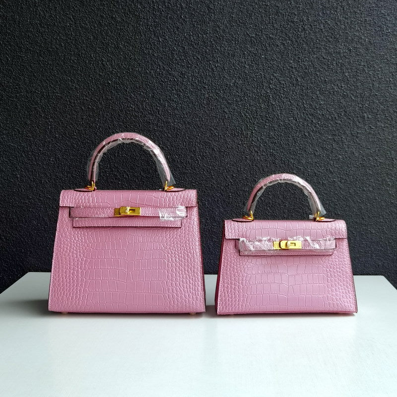 Inspired Kelli Bag Crocodile Pattern Leather Handbags for Woman