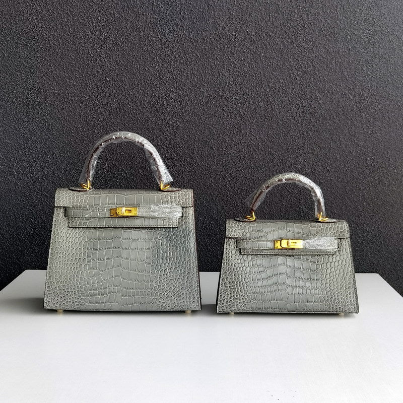 Inspired Kelli Bag Crocodile Pattern Leather Handbags for Woman