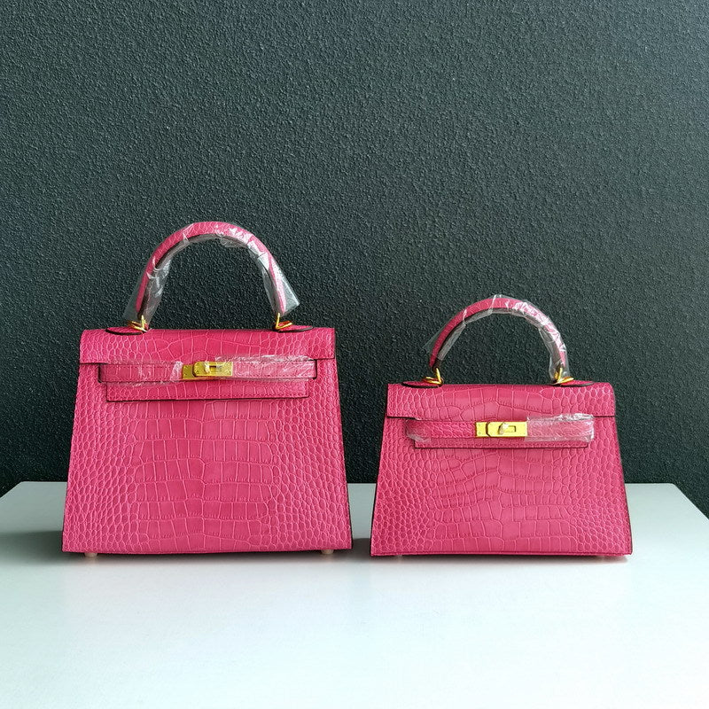 Inspired Kelli Bag Crocodile Pattern Leather Handbags for Woman