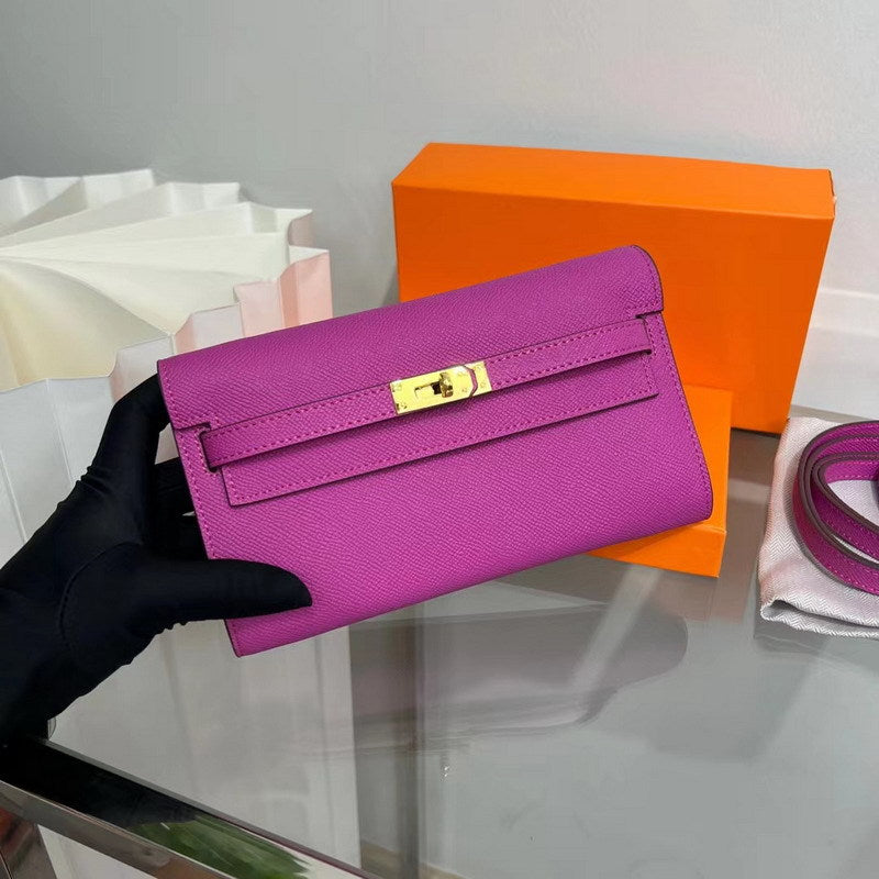 Leather Kelly to Go Long Wallet Girls Clutch Bag Luxury Shoulder Bag