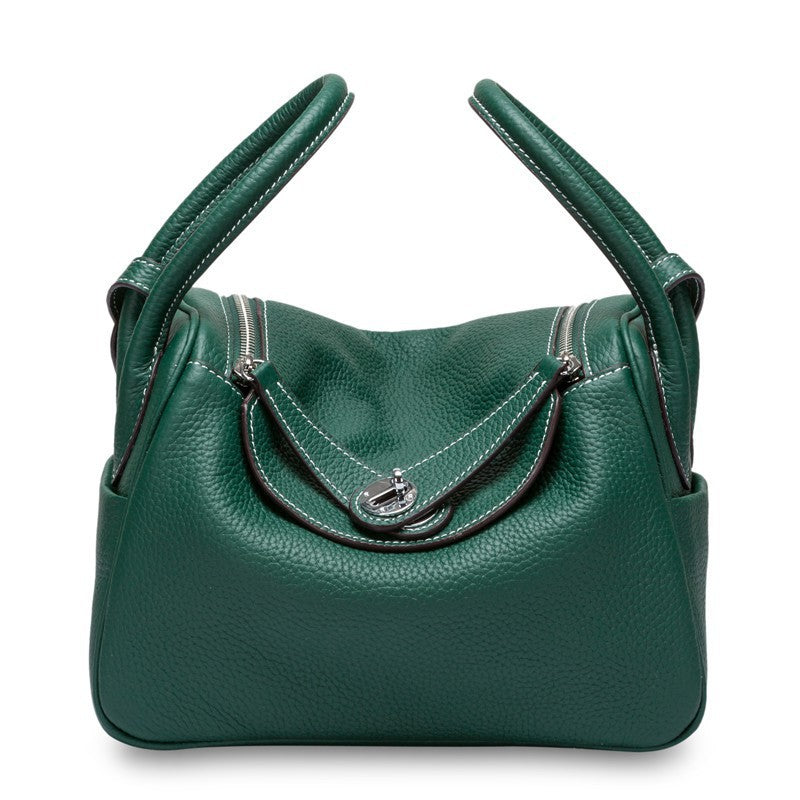Top Grain Leather Inspired Lindi Bag Silver Hardware