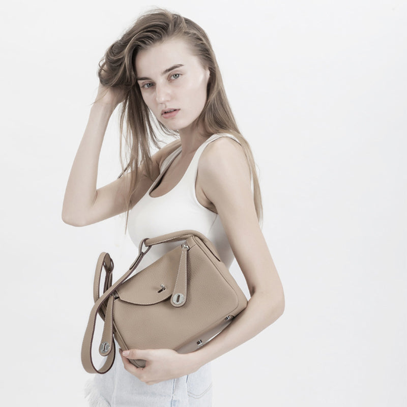 Top Grain Leather Inspired Lindi Bag Silver Hardware