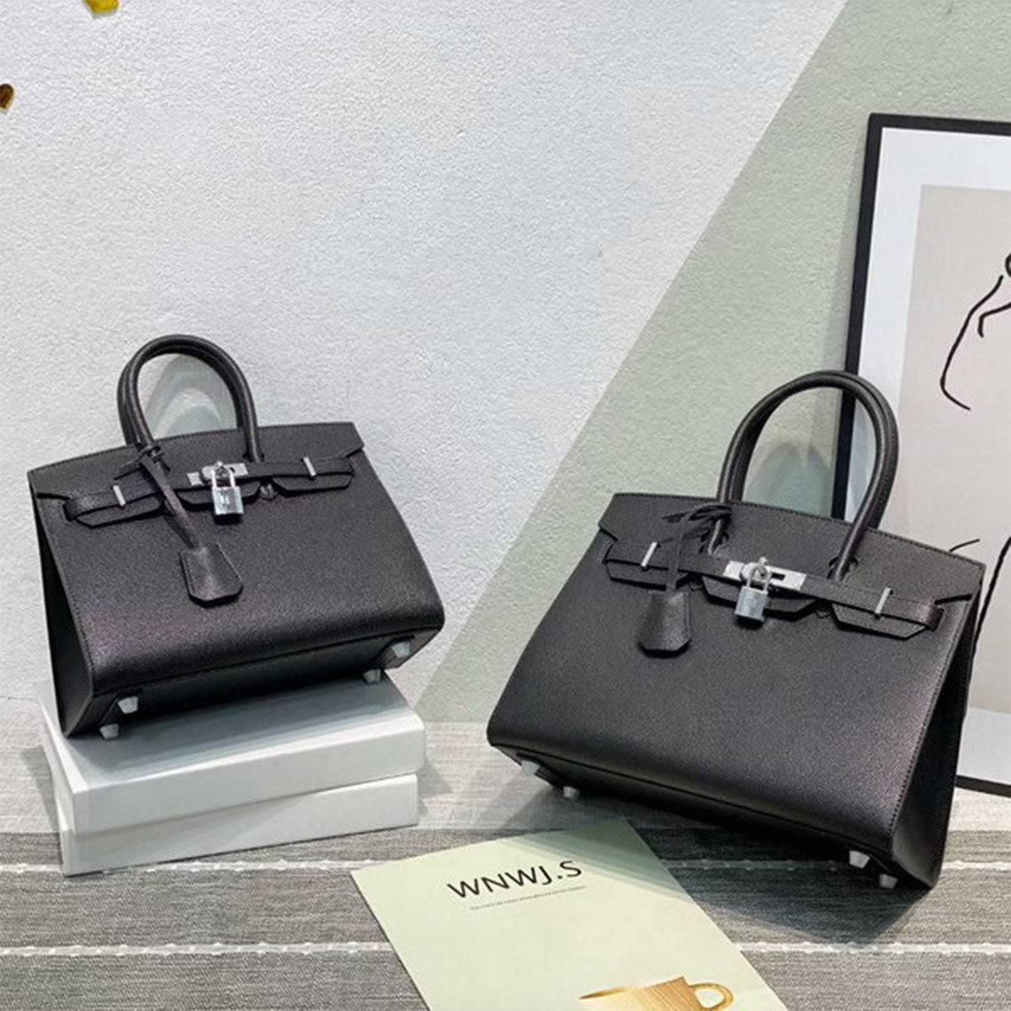 Iconic Black Sellier Birkin 25 & 30 | Classic Leather Handbags