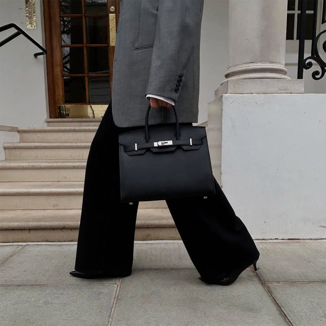 Classic Women Handbag | Inspired Sellier Birkin in Black