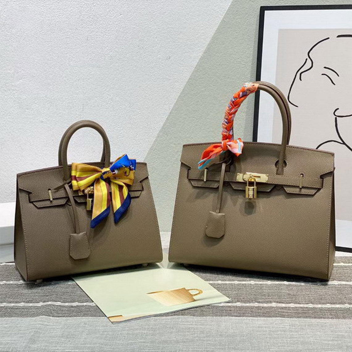 Iconic Etoupe Sellier Birkin 25 & 30 | Classic Leather Handbags