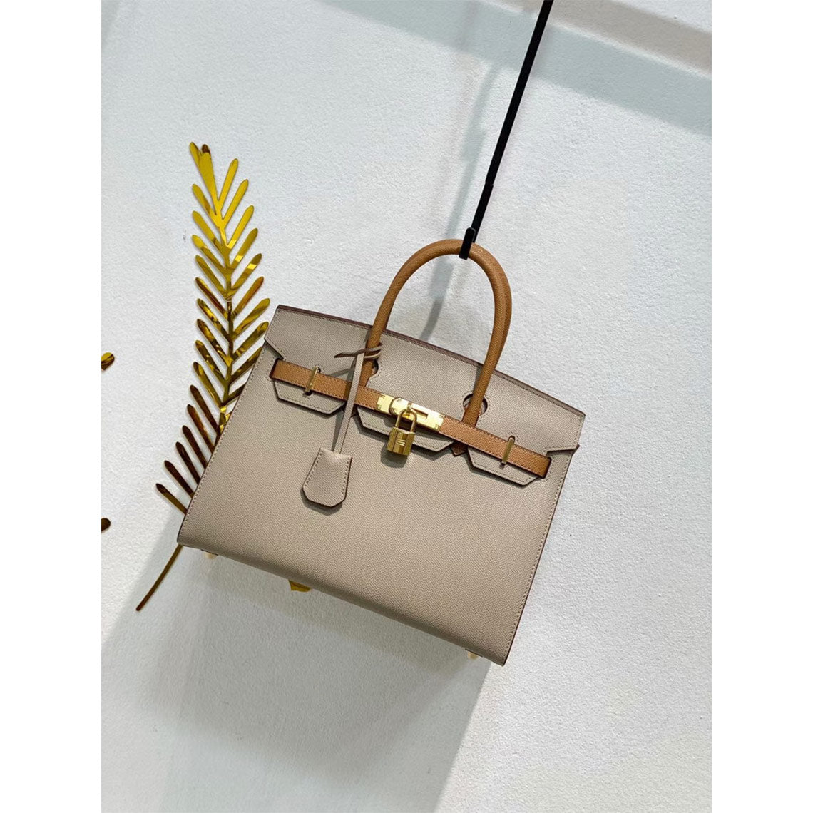 Bi-color Contrast Inspired Luxury Handbag for Women | Bags with Lock and Key
