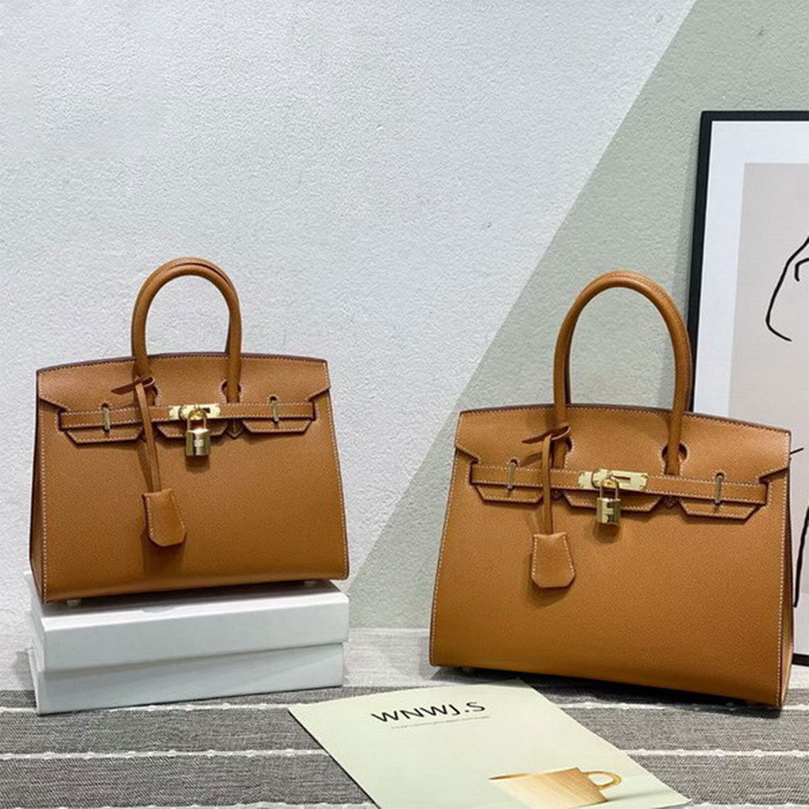 Versatile Brown Leather Sellier Birkin 25 & 30 | Classic Leather Handbags