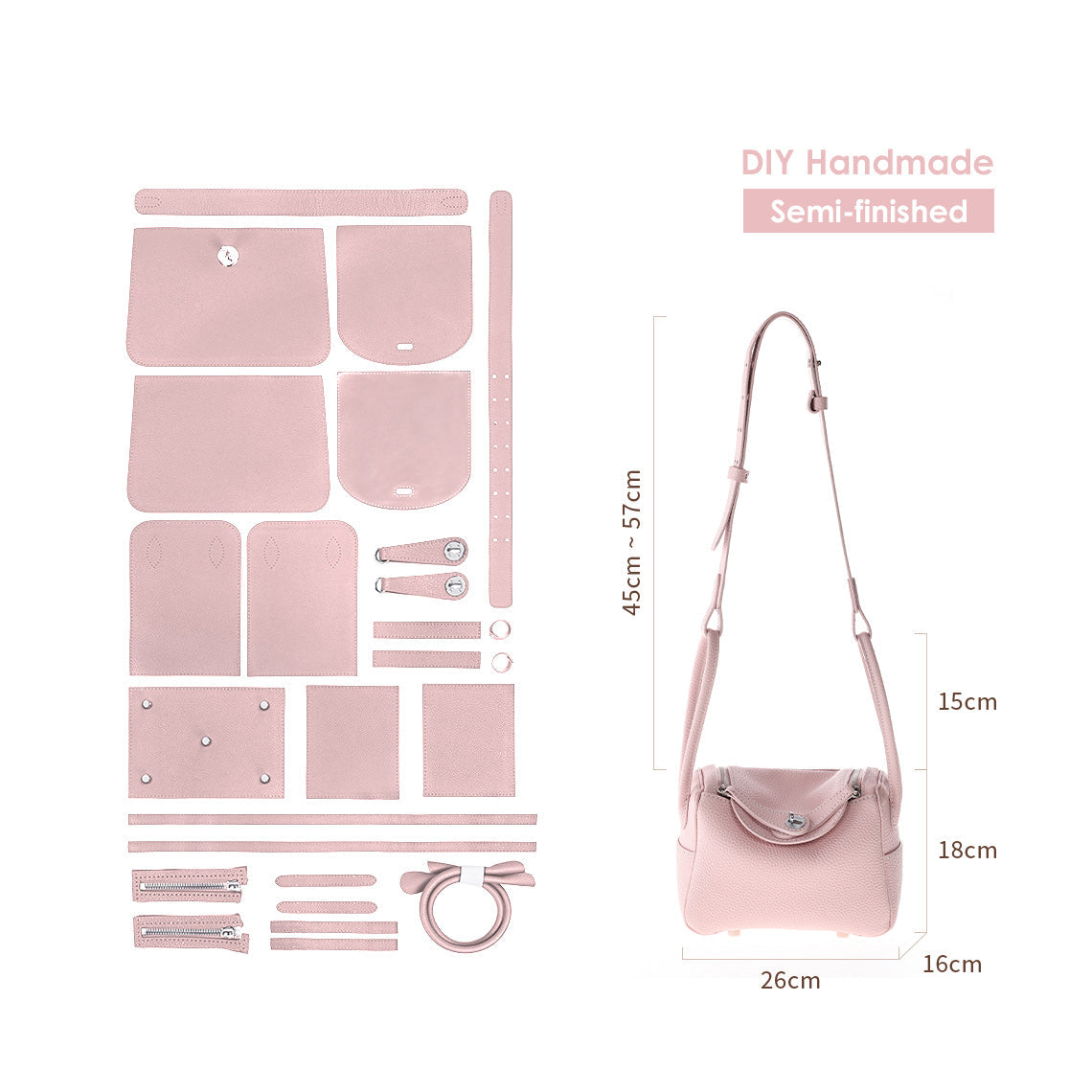 POPSEWING® Top Grain Leather Fashion Lindi Handbag DIY Kit