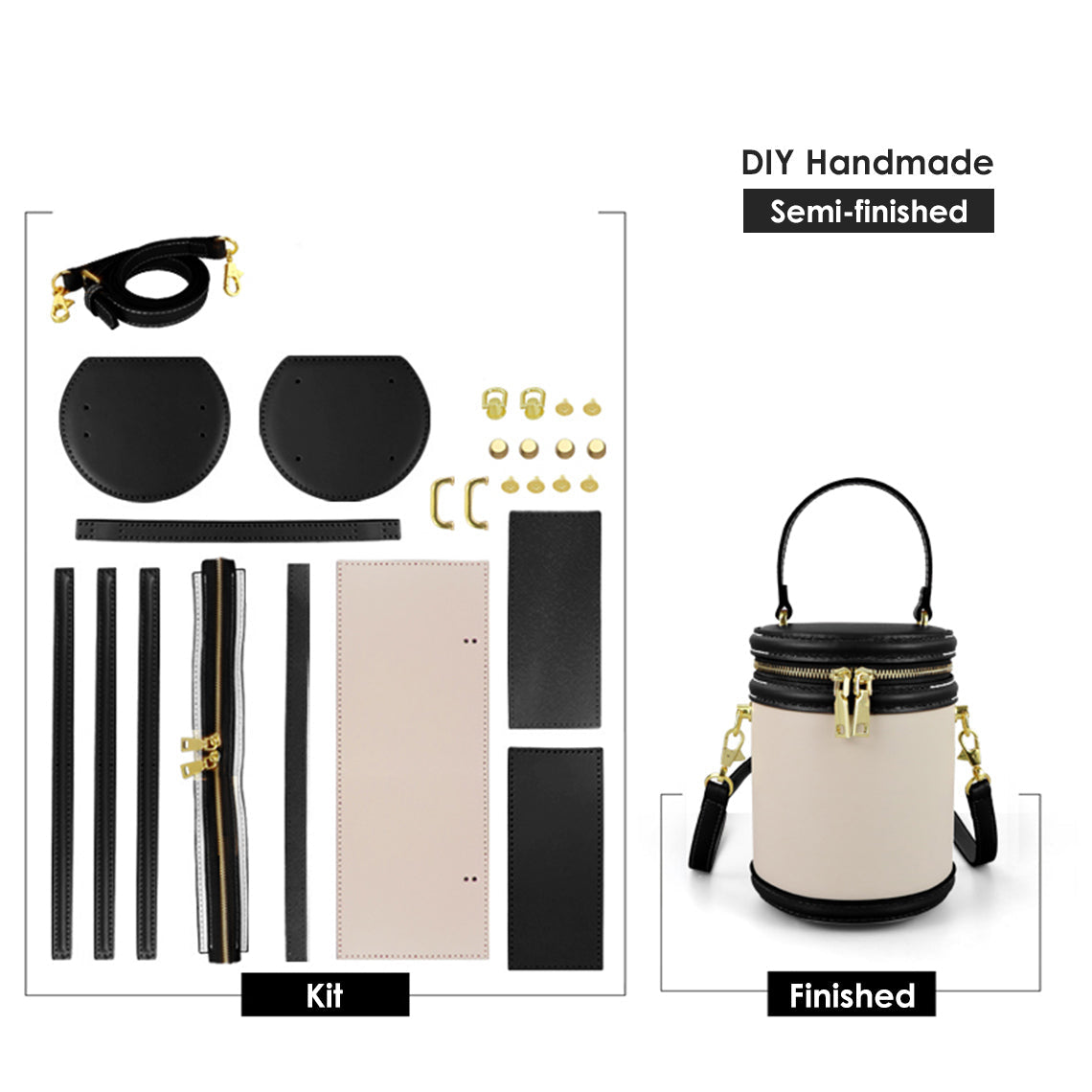 Black Leather Bucket Bag DIY Kits | POPSEWING® Fun & Easy DIY Projects