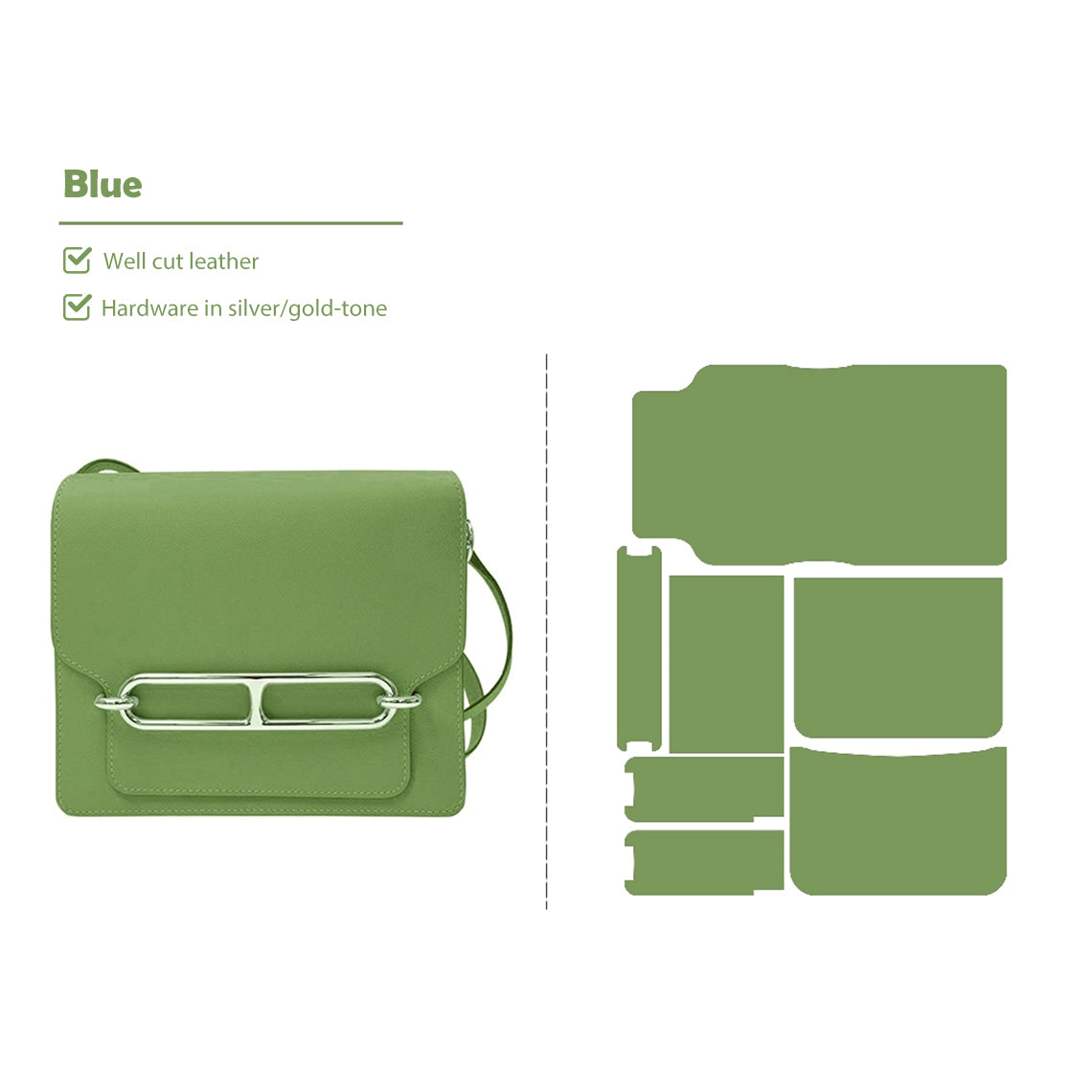 Green Roulis Bag DIY Kit | DIY Luxury Bag Kit - POPSEWING®