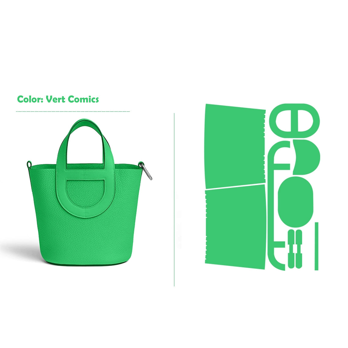 Semi-finished Leather Bag Kits for Crafting Lovers | Green Leather Handbag Tote Bag - POPSEWING®