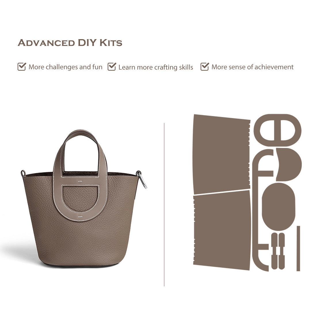 POPSEWING® Full Grain Leather Inspired Loop Handbag - Advanced DIY Kit