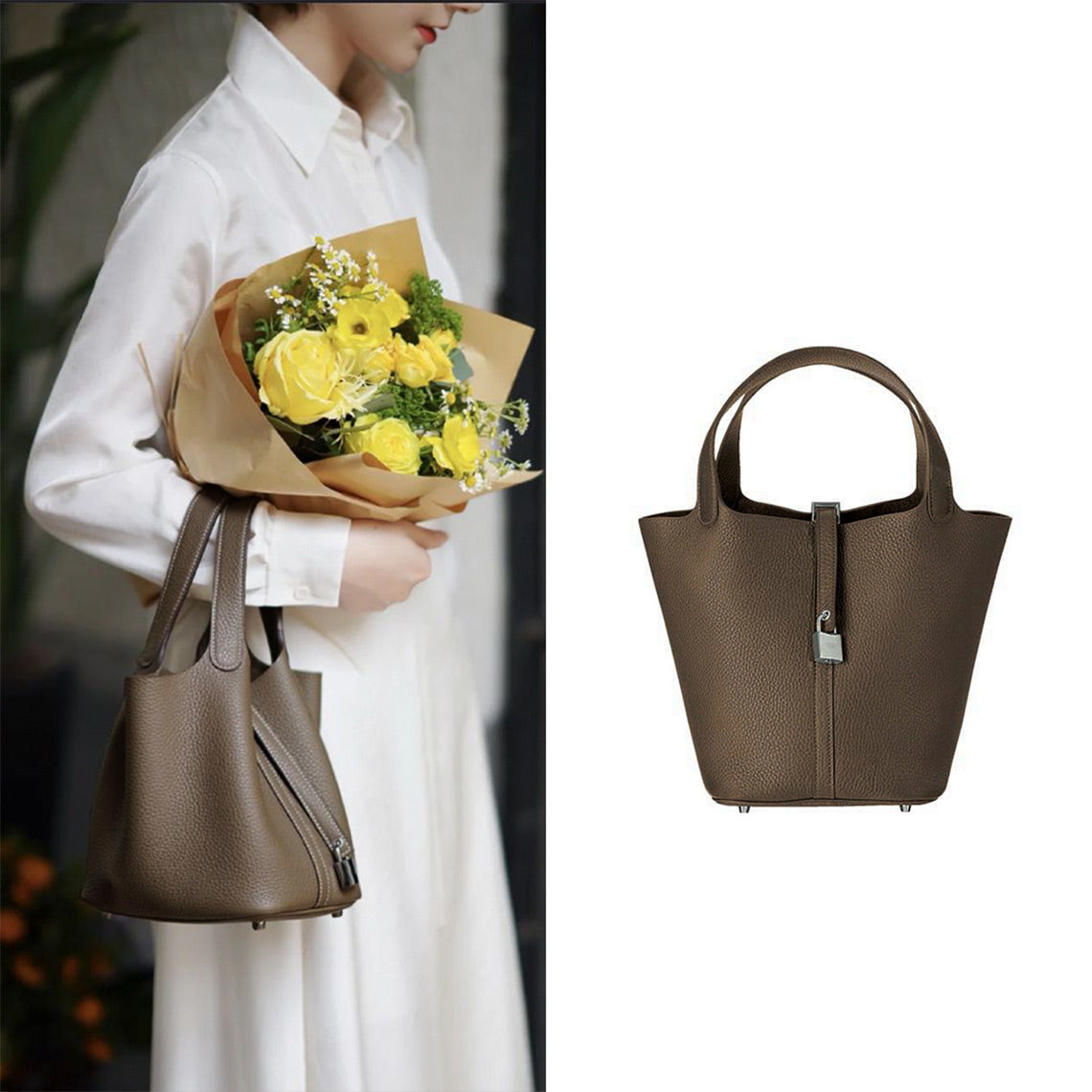 POPSEWING® Full Grain Leather New Lock Tote Bag - Advanced Kits