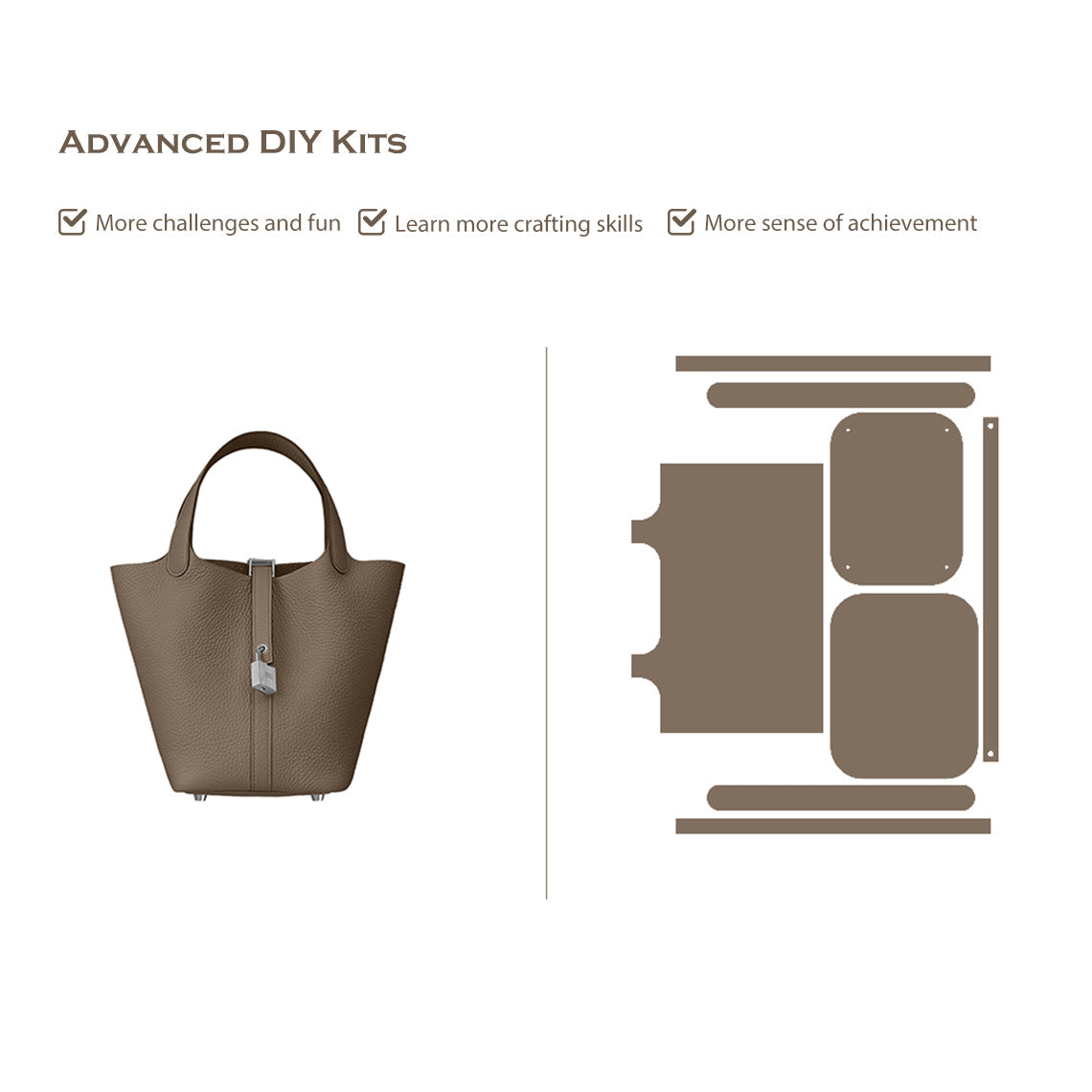 POPSEWING® Full Grain Leather New Lock Tote Bag - Advanced Kits