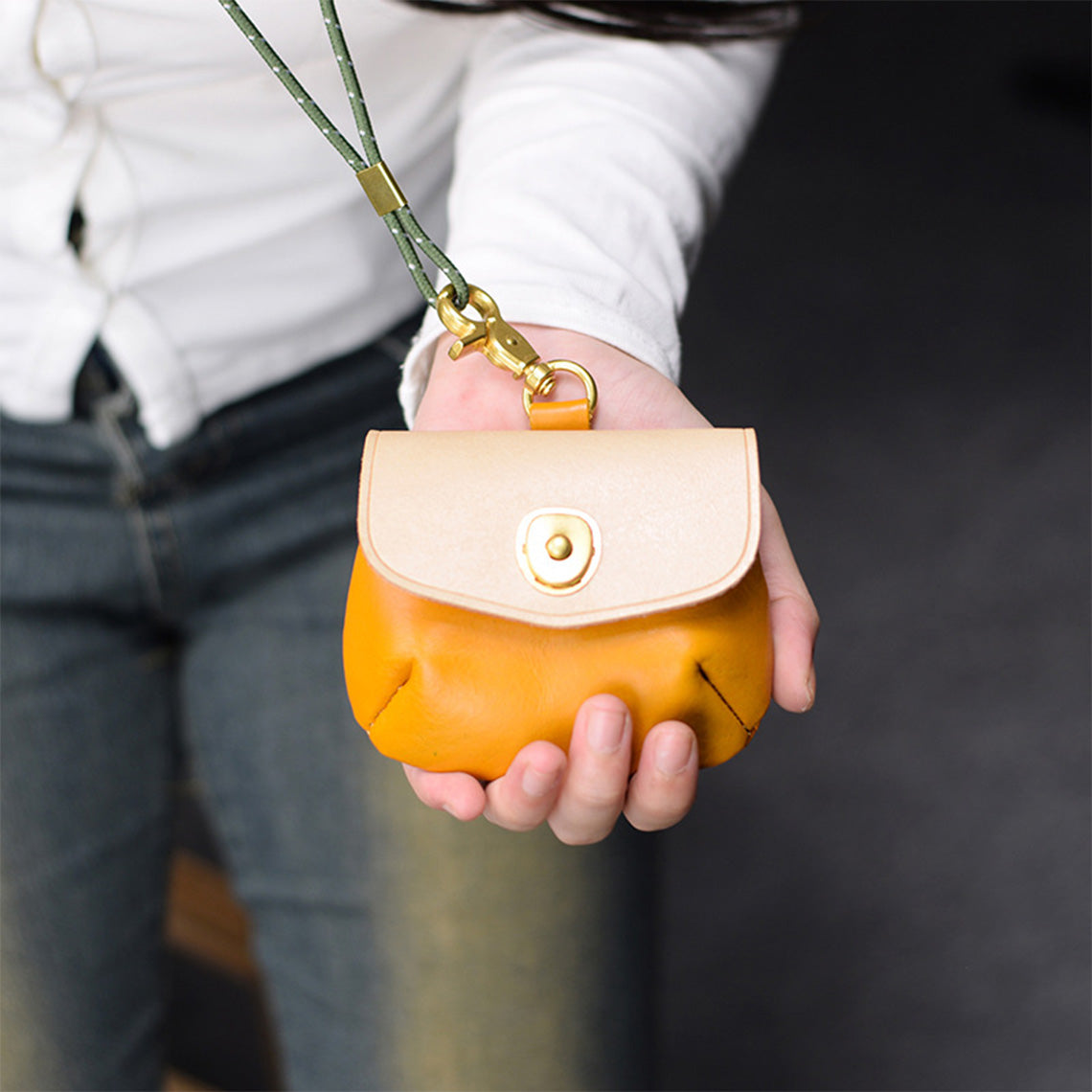 POPSEWING® Leather Bi-color Coin Purse Airpods Holder