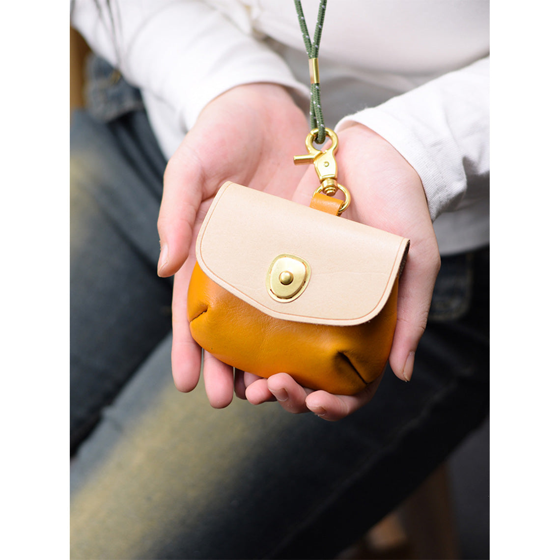 POPSEWING® Leather Bi-color Coin Purse Airpods Holder