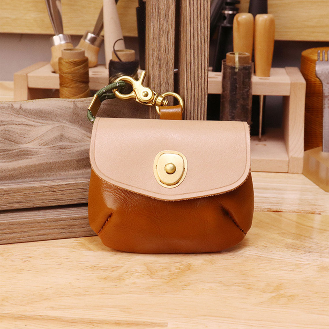 POPSEWING® Leather Bi-color Coin Purse Airpods Holder