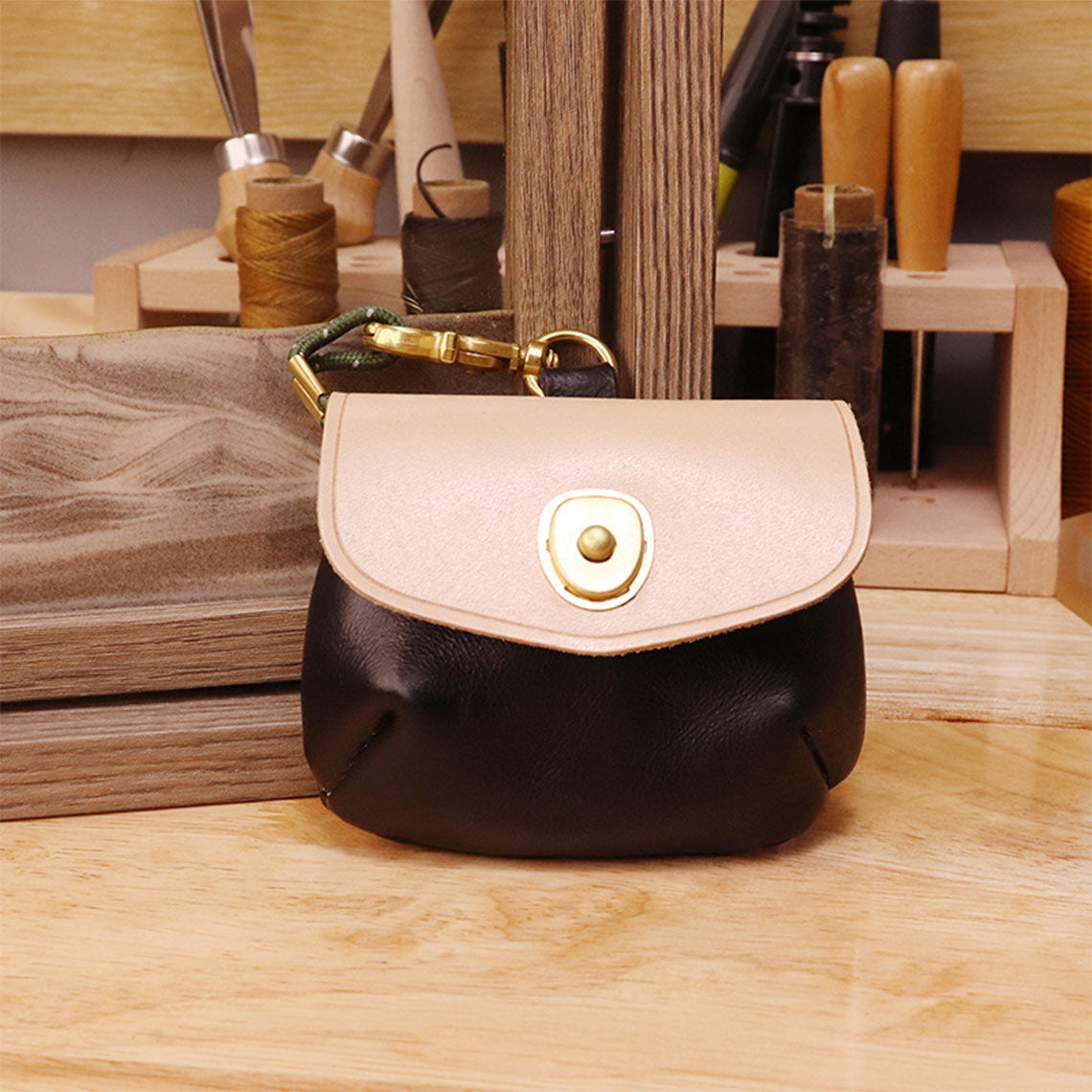 POPSEWING® Leather Bi-color Coin Purse Airpods Holder