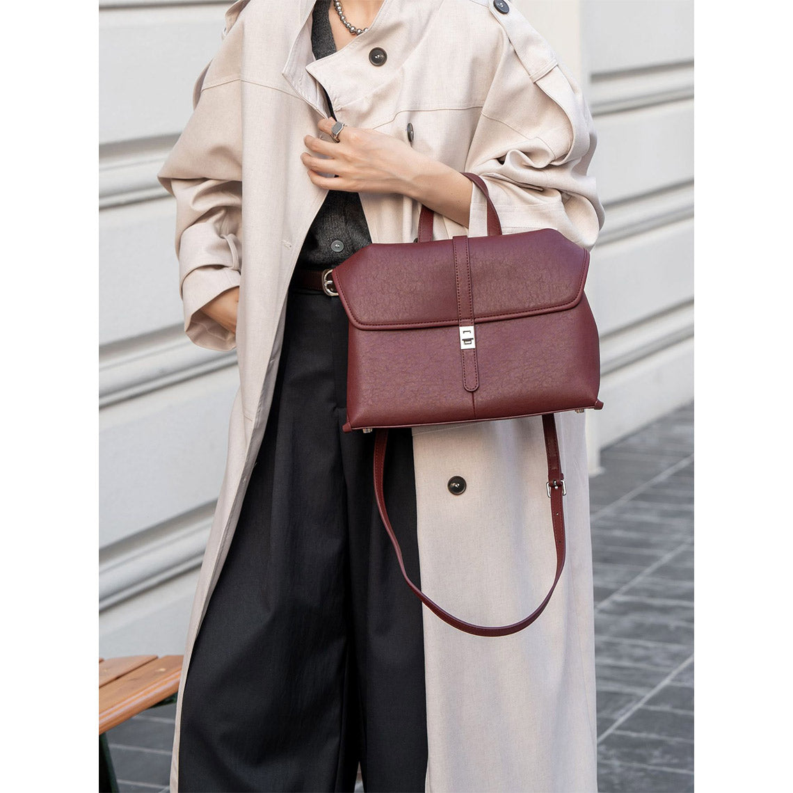 Leather Commute Crossbody Bag