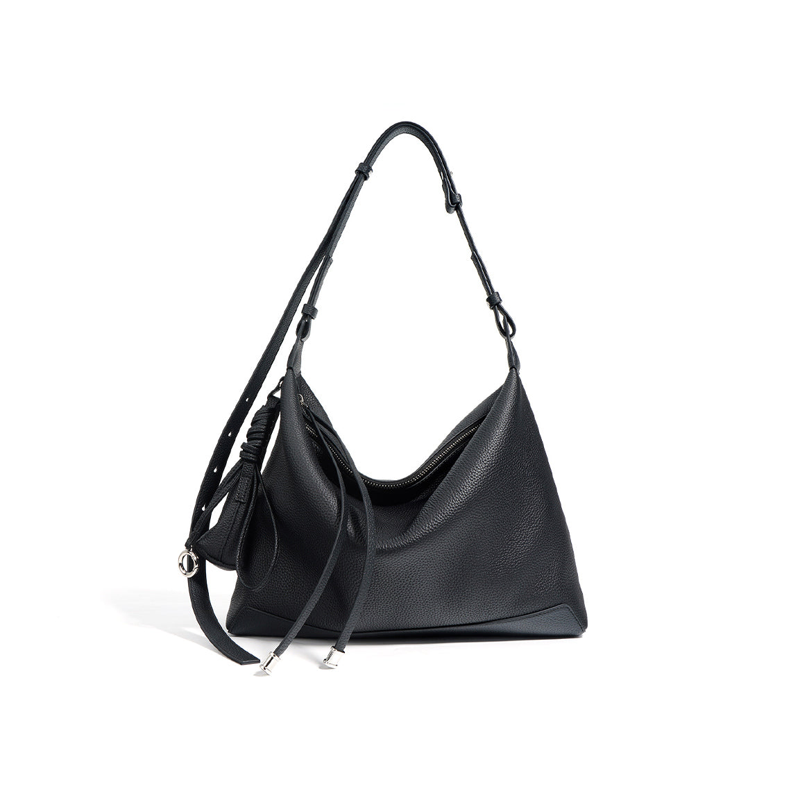 Top Grain Leather Simple Hobo Bag