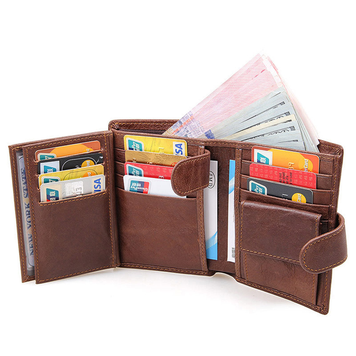 Leather Men Trifold Wallet