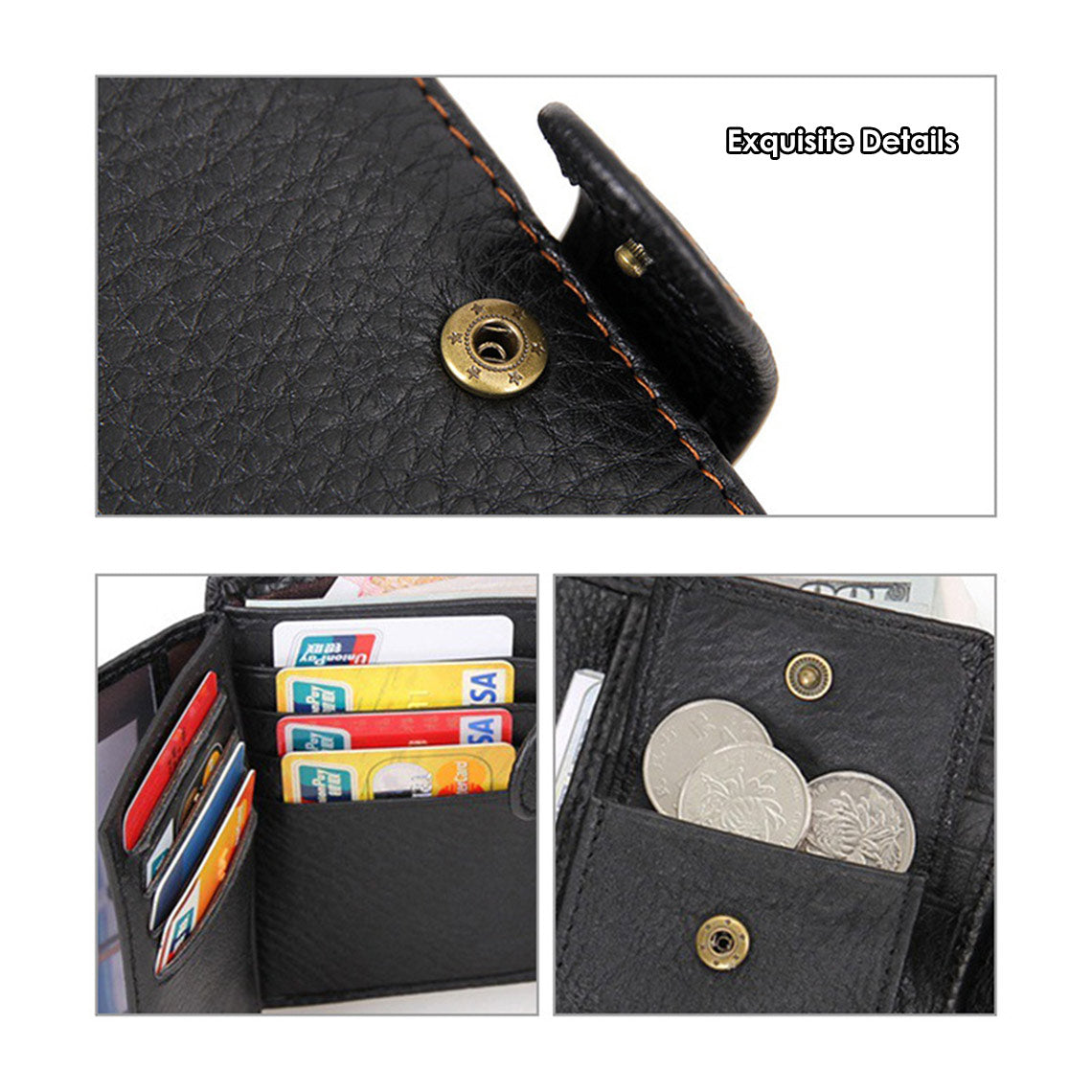 Leather Men Trifold Wallet