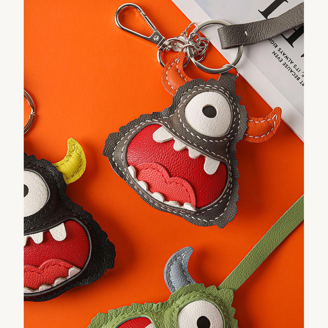 POPSEWING® Leather Little Monster Keychain Charm DIY Kit