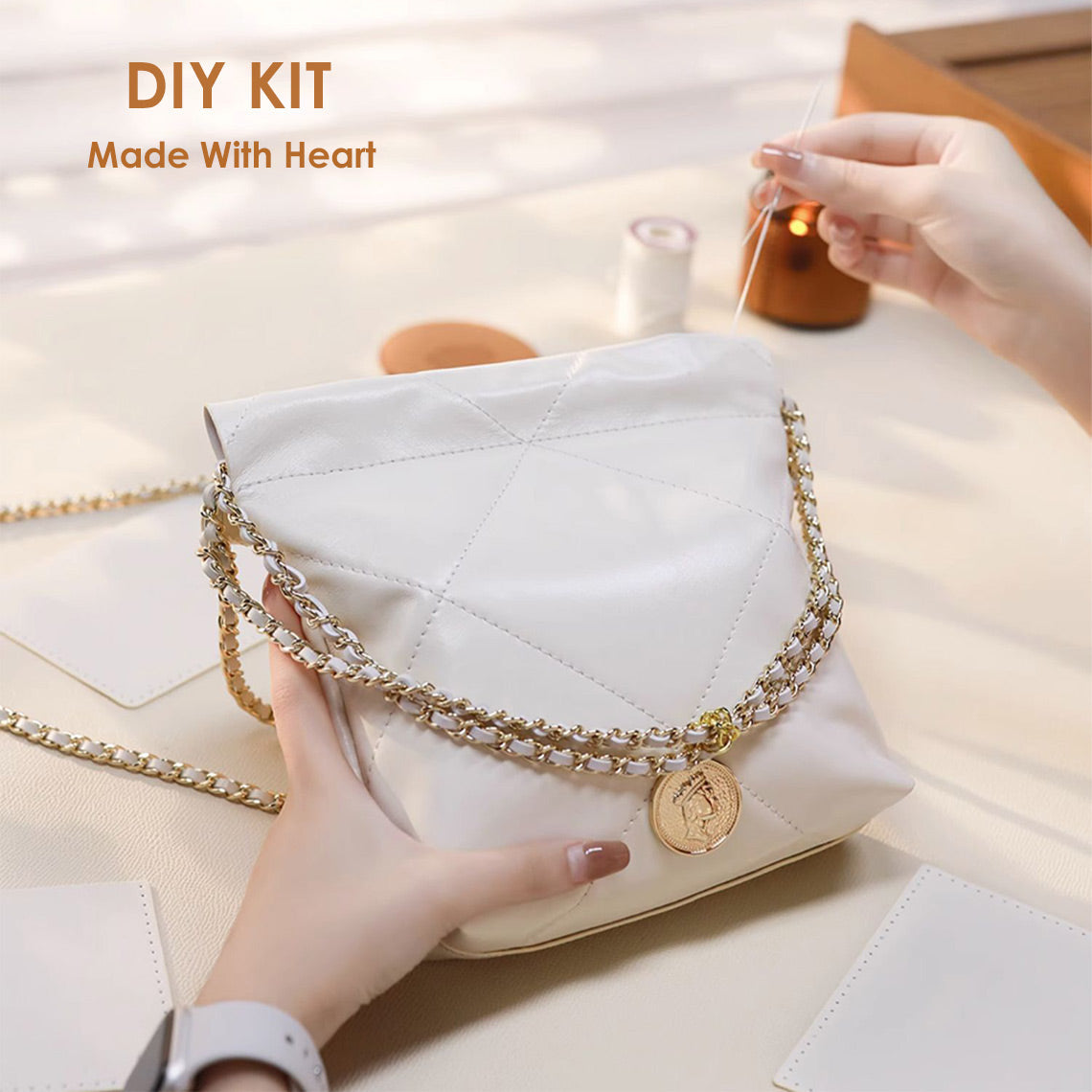POPSEWING® Quilted Leather Chain Purse DIY Kit