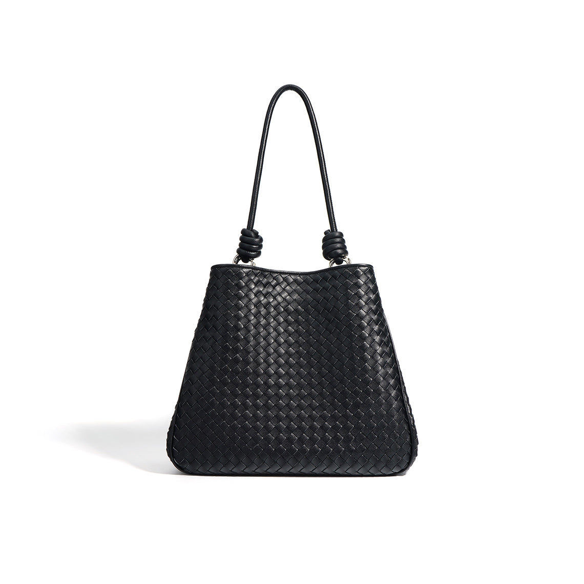 Classic Black Woven Leather Bag | Women Tote Bag - POPSEWING®