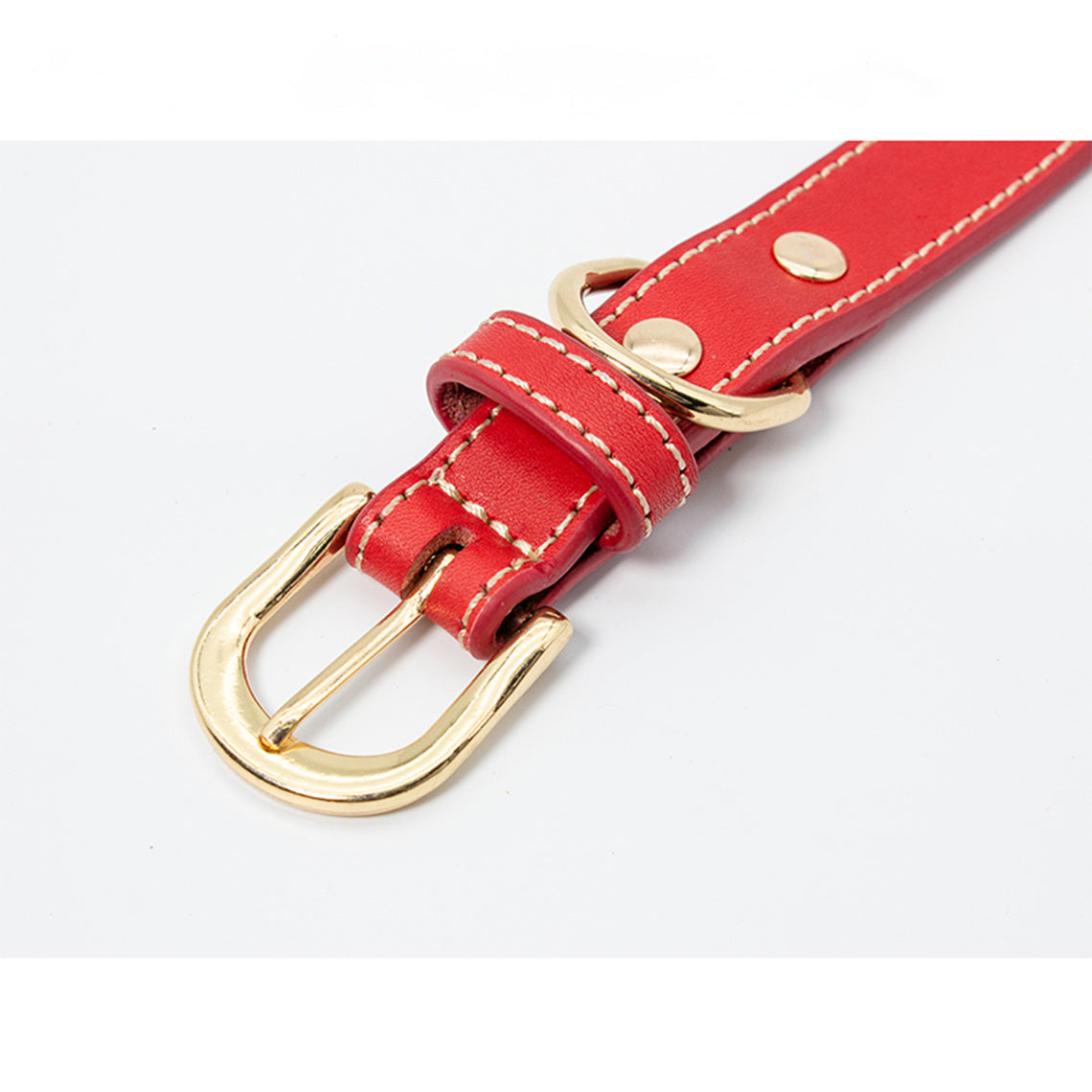 Genuine Leather Dog Collar with Airtag Case - Brown