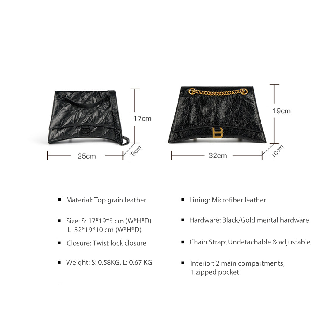 Genuine Leather Designer Crossbody Bag Size | Small & Large - POPSEWING™