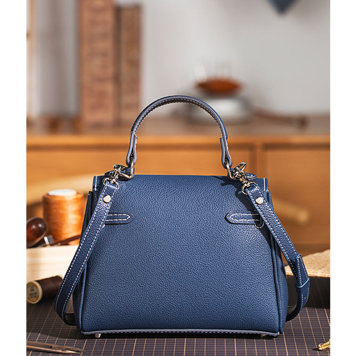 POPSEWING™ Handmade Leather Kelly Bag DIY Kit | Deep Ocean