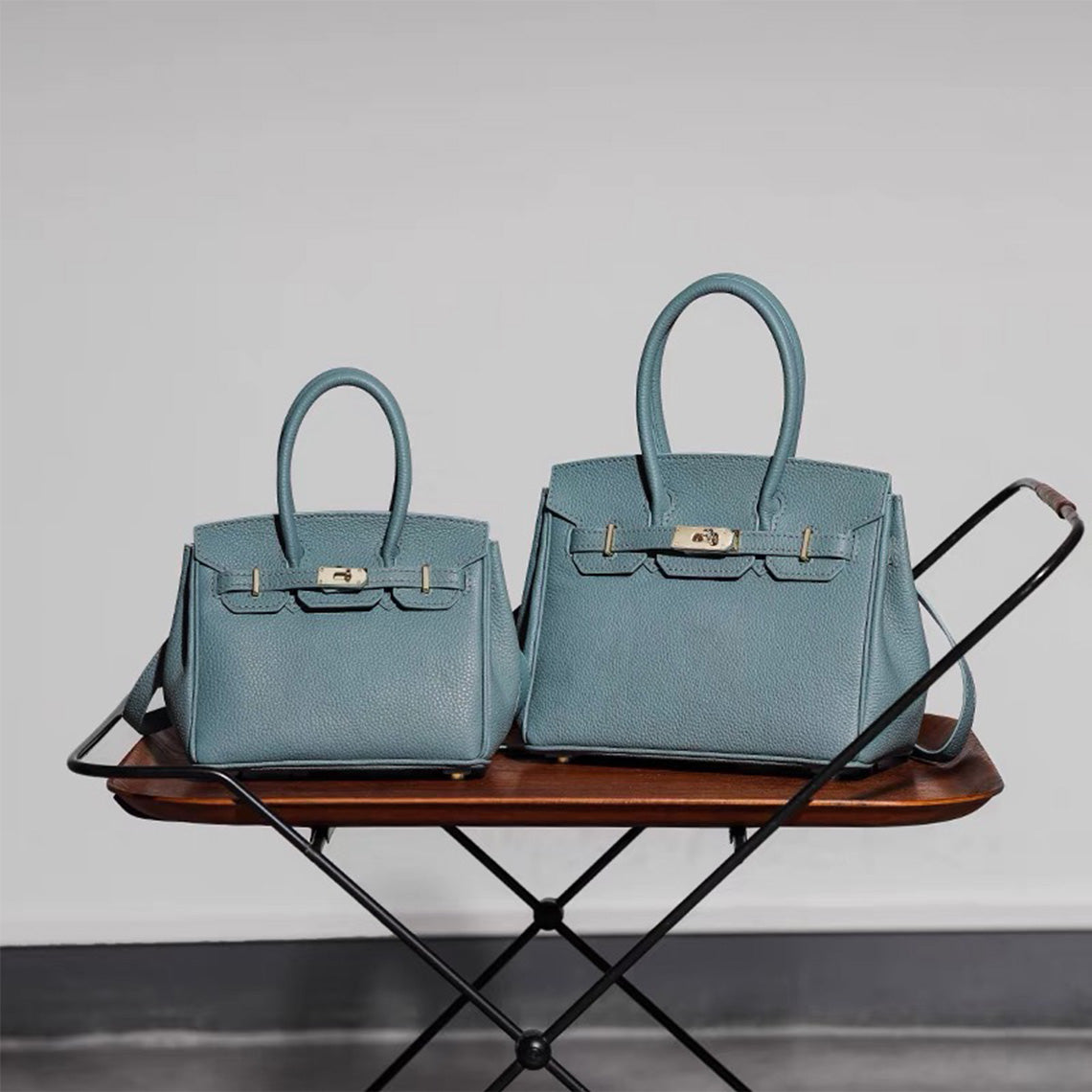 Blue Birkin Bag | DIY Leather Kit | Platinum Handbag | POPSEWING™