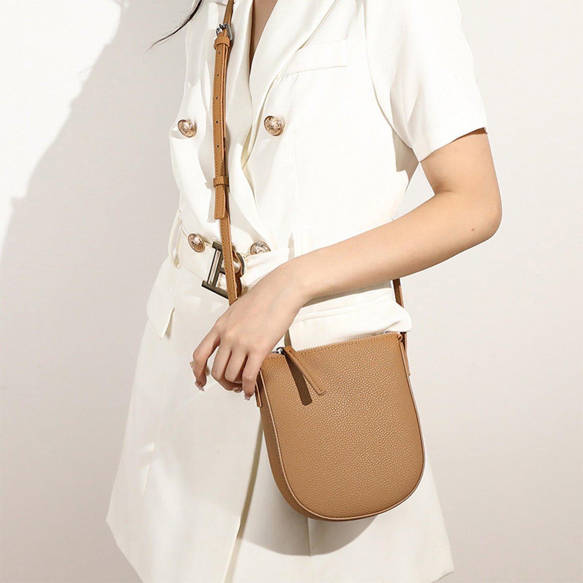 Light Brown Small Cell Phone Crossbody Bag - POPSEWING™